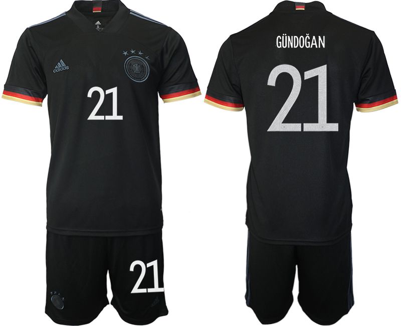 Men 2020-2021 European Cup Germany away black #21 Adidas Soccer Jersey